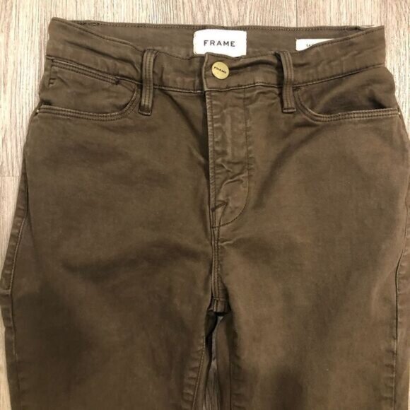 FRAME Le High Skinny Coated Military High Waist Size 25 - Picture 3 of 8